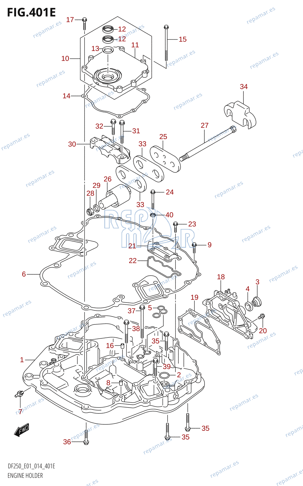 401E - ENGINE HOLDER (DF225T:E01)