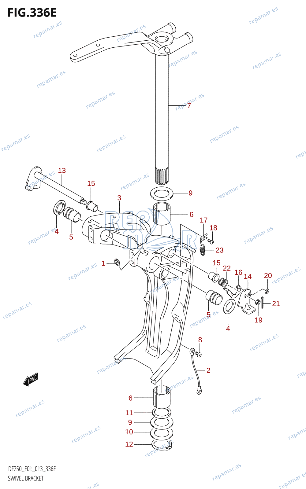 336E - SWIVEL BRACKET (DF225T:E01:(X-TRANSOM,XX-TRANSOM))