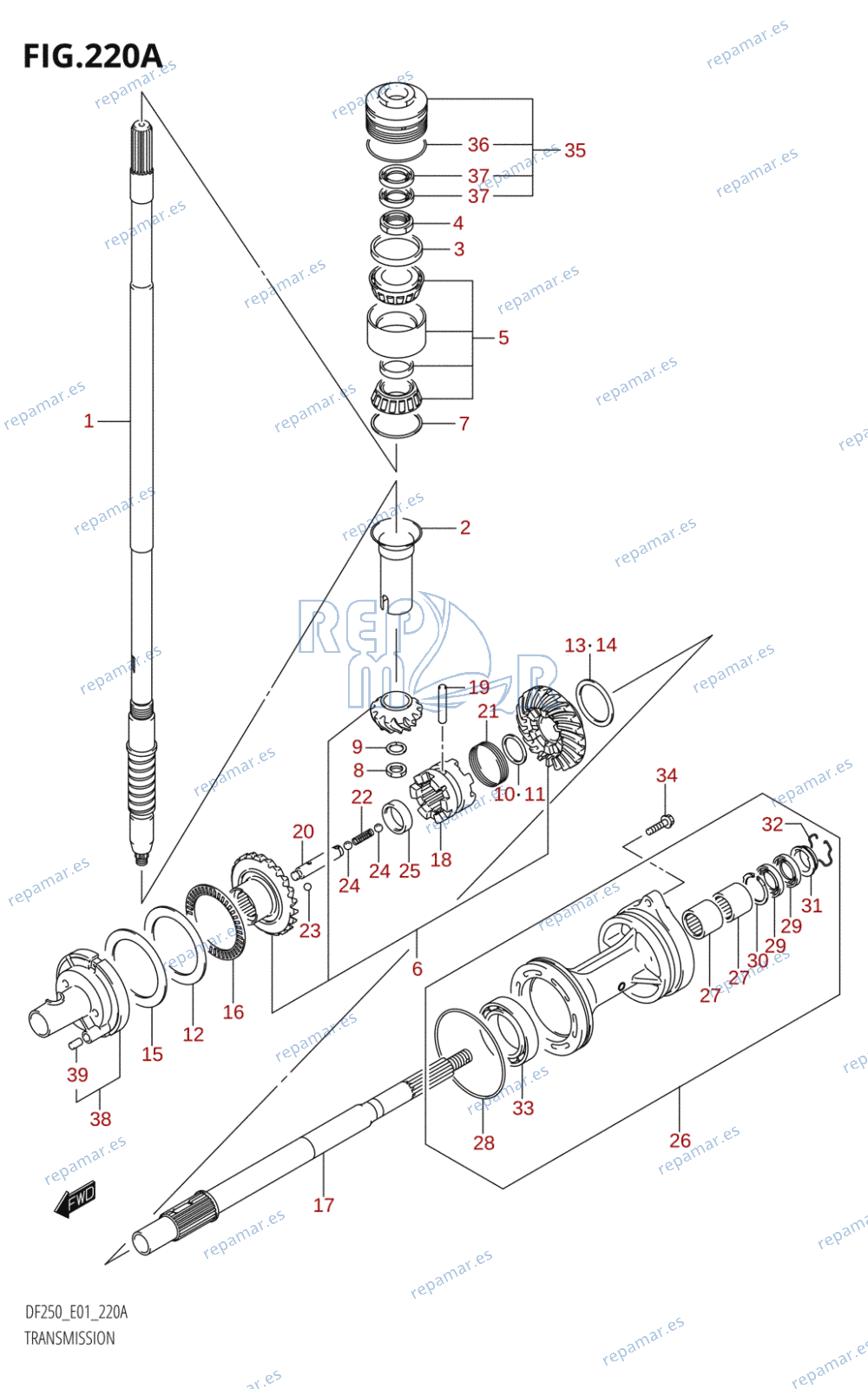 220A - TRANSMISSION (DF200T,DF200WT,DF225T,DF225WT,DF250T)