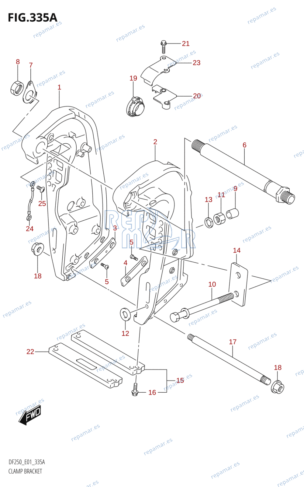 335A - CLAMP BRACKET (X-TRANSOM,XX-TRANSOM)