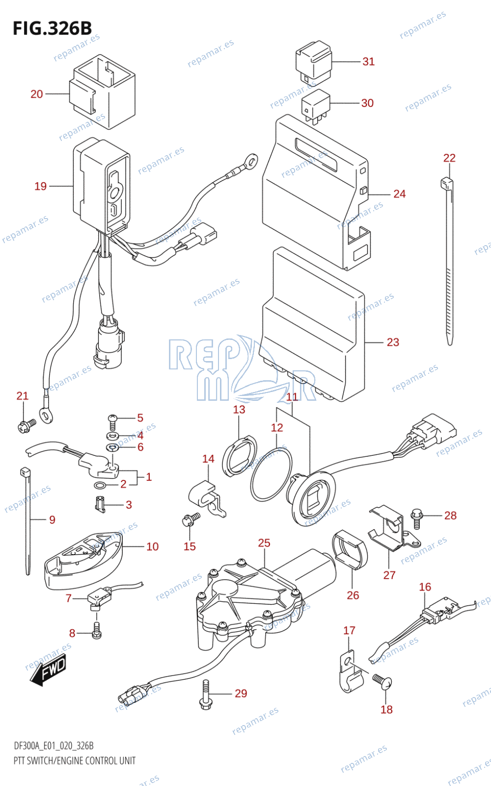 326B - PTT SWITCH /​ ENGINE CONTROL UNIT (DF250A)