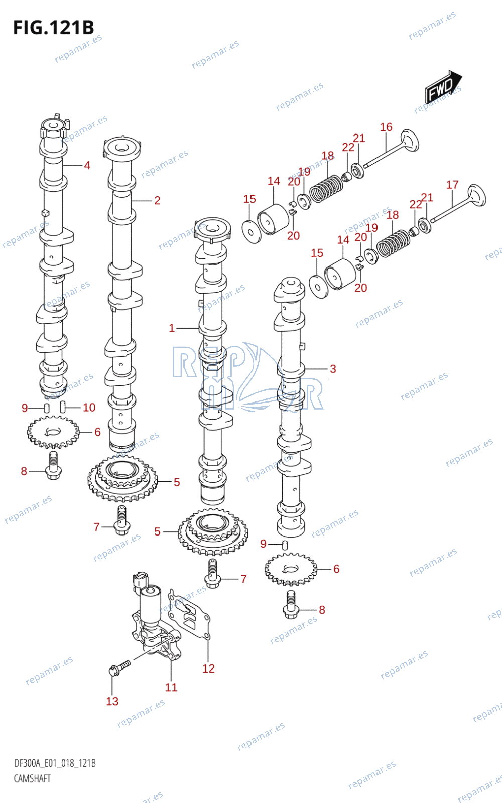 121B - CAMSHAFT (DF250A)