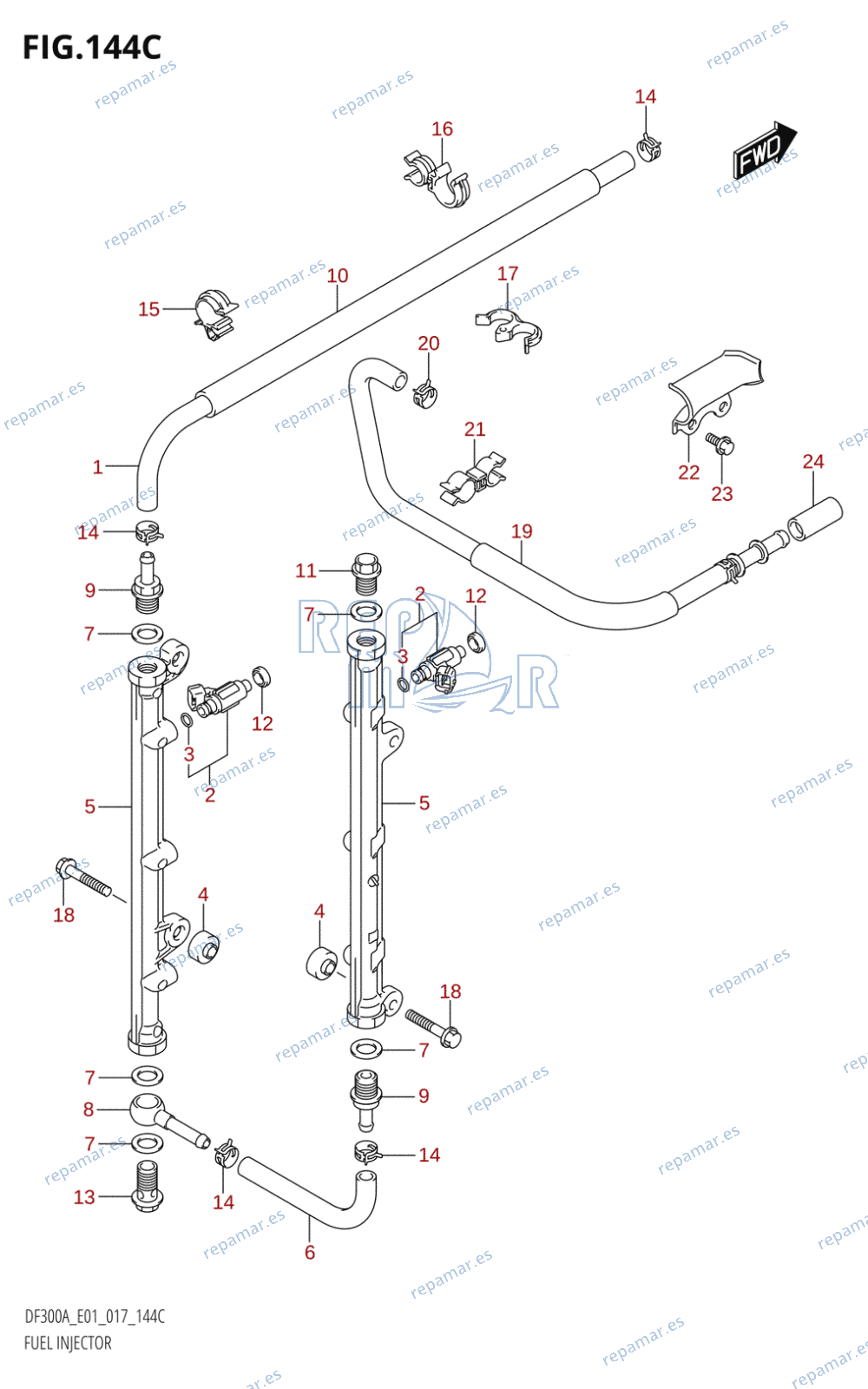 144C - FUEL INJECTOR (DF250A:E01)