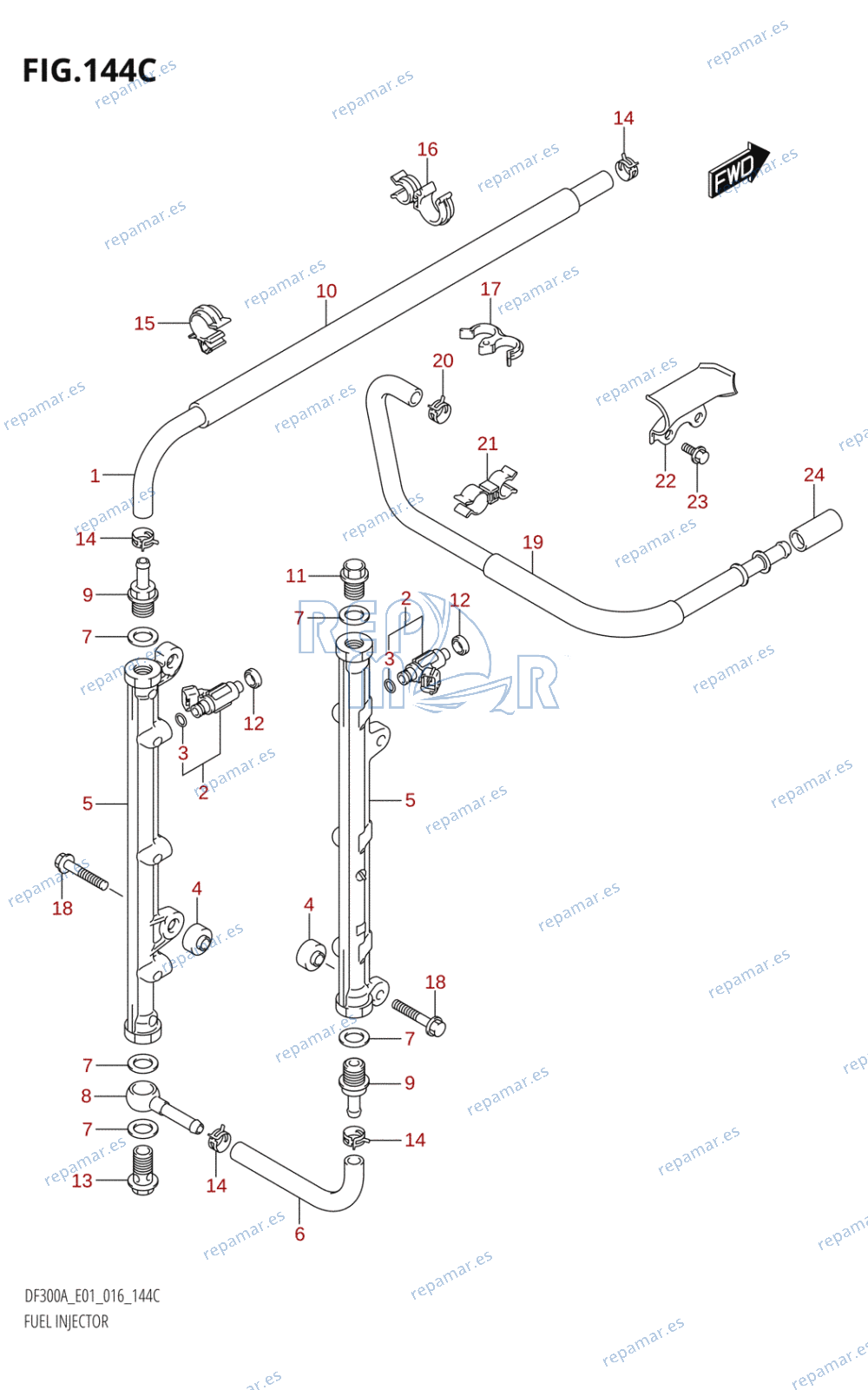 144C - FUEL INJECTOR (DF250A:E01)