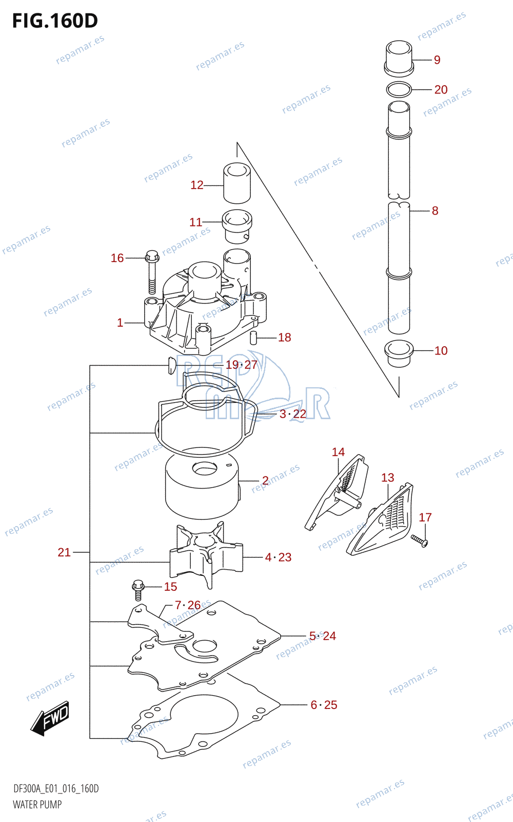 160D - WATER PUMP (DF250A:E01)