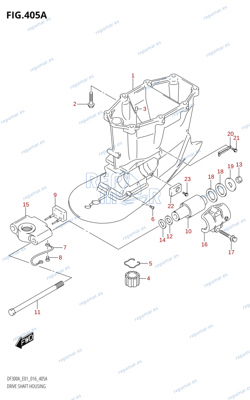 405A - DRIVE SHAFT HOUSING (DF300A:E01:X-TRANSOM)