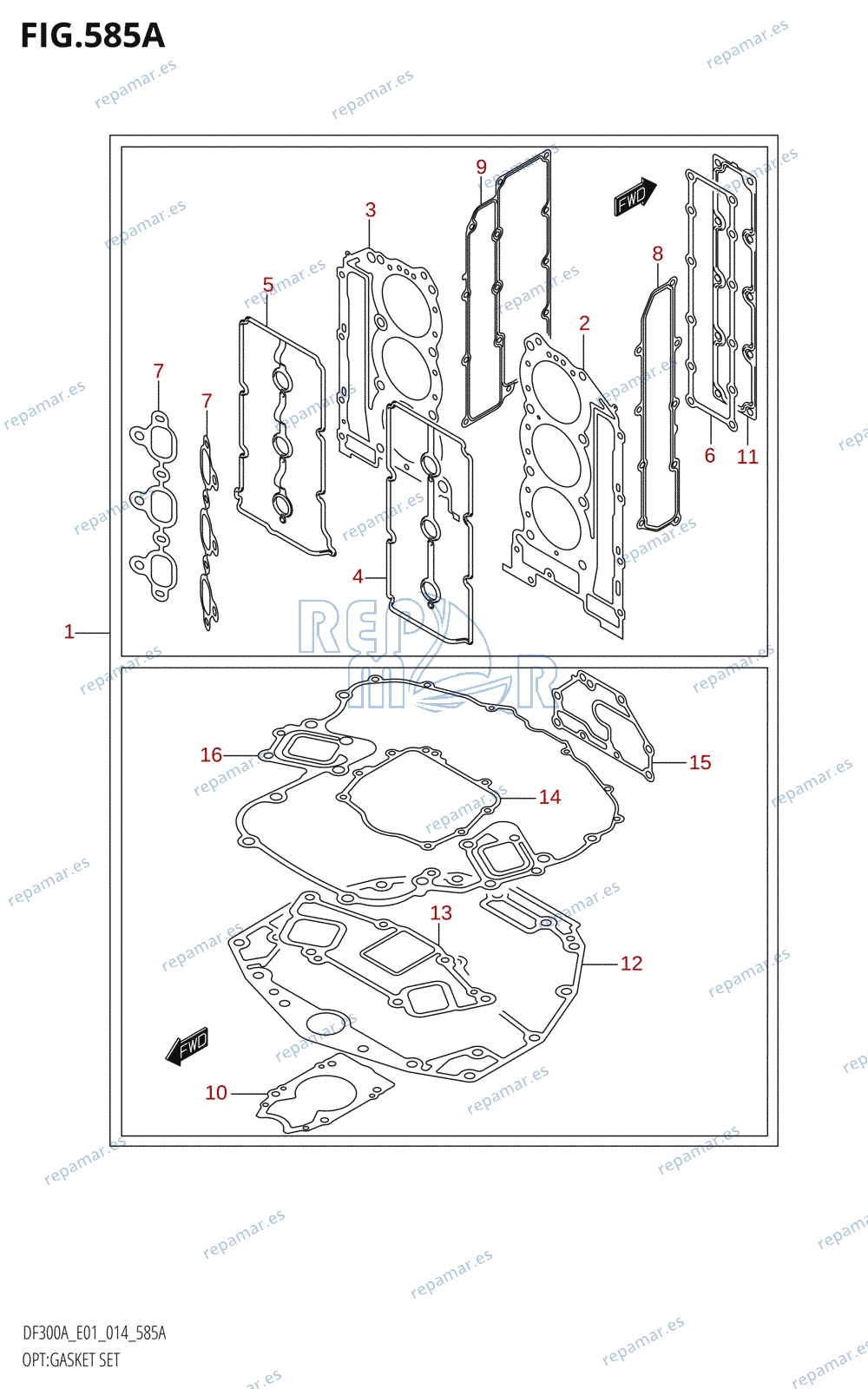 585A - OPT:GASKET SET