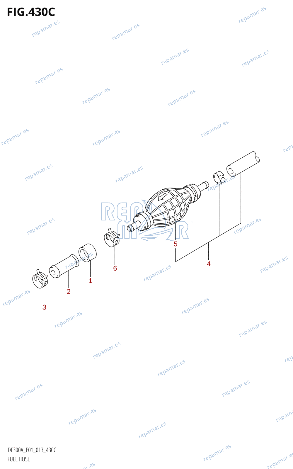 430C - FUEL HOSE (DF250A:E01)