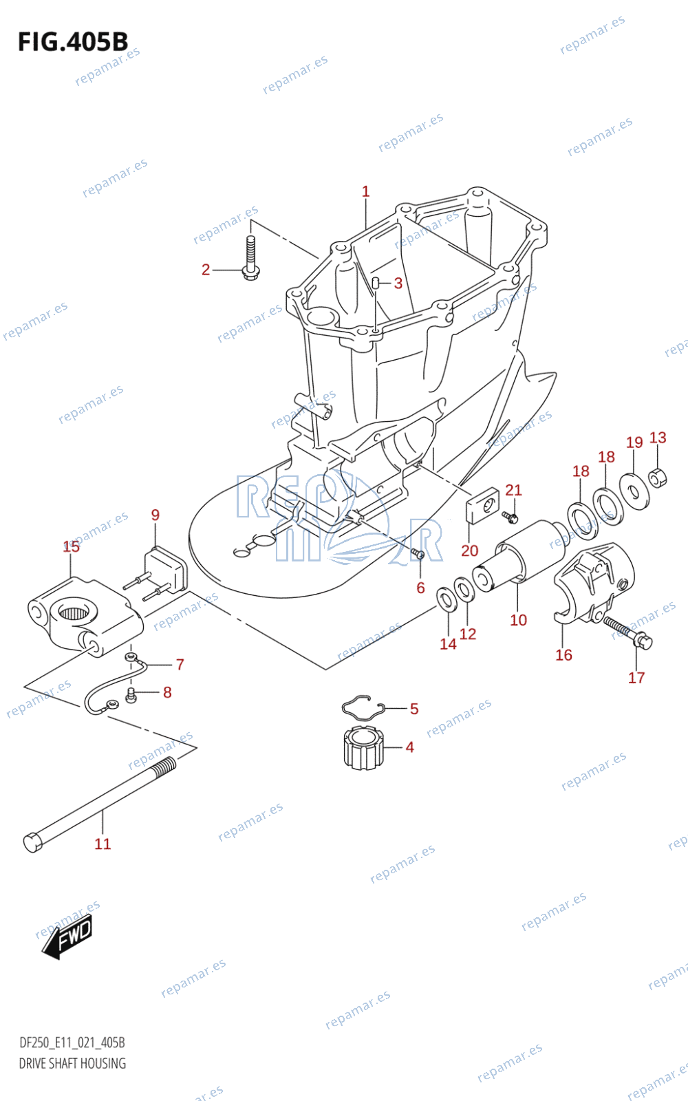 405B - DRIVE SHAFT HOUSING (X-TRANSOM)