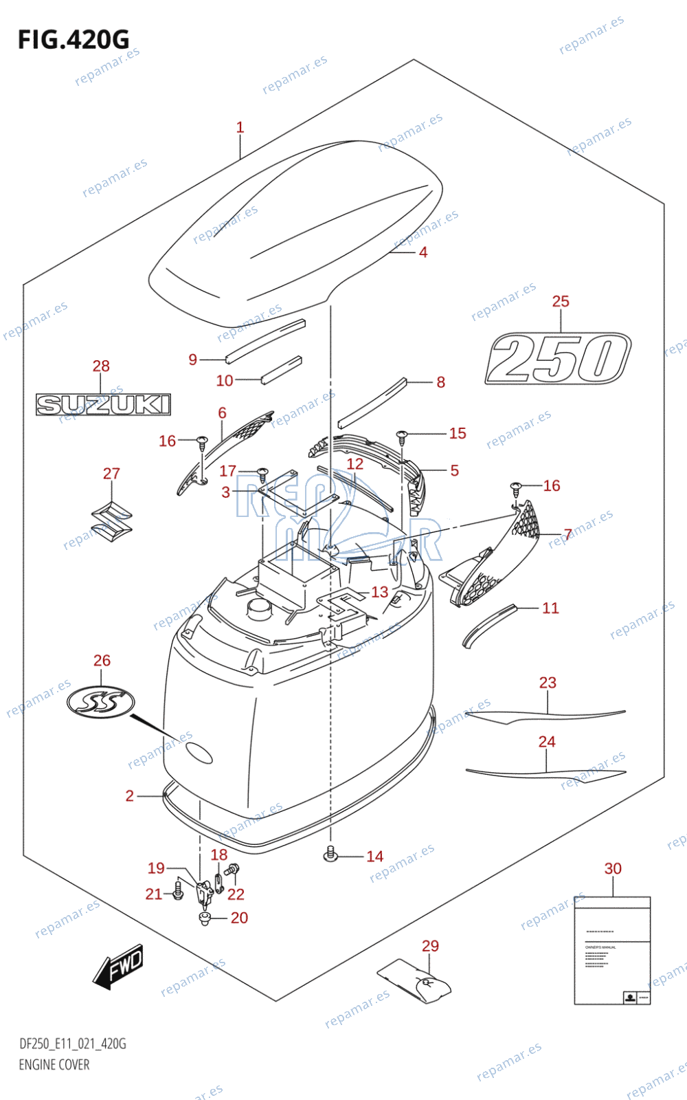 420G - ENGINE COVER (DF250ST)