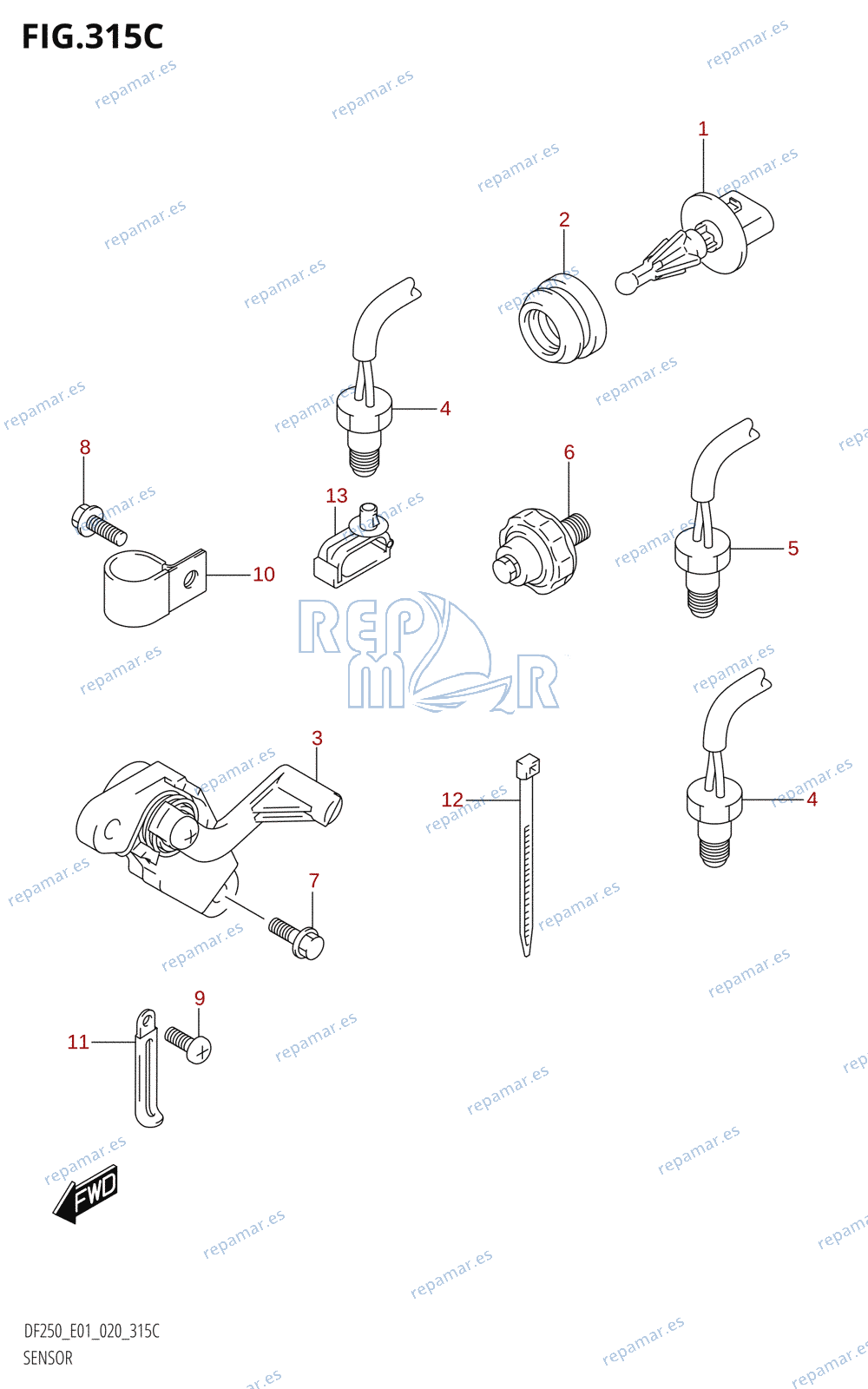 315C - SENSOR (DF200Z,DF225T,DF225Z,DF250T,DF250Z)