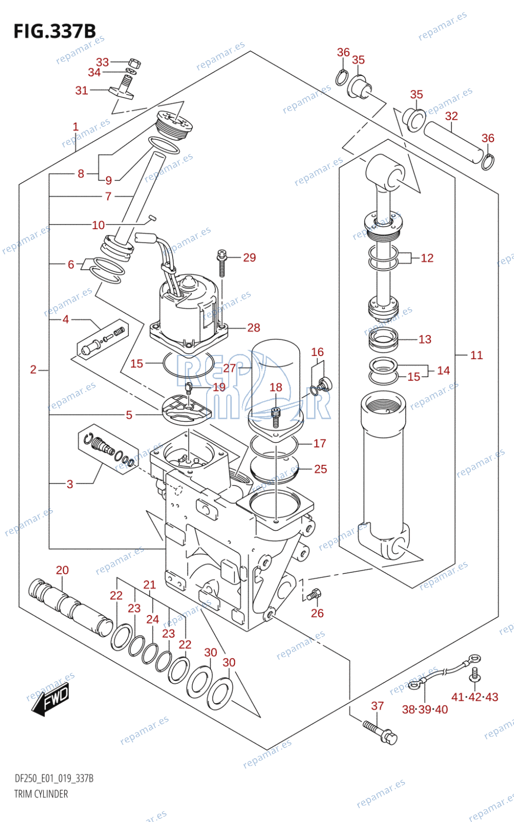 337B - TRIM CYLINDER (X-TRANSOM,XX-TRANSOM)