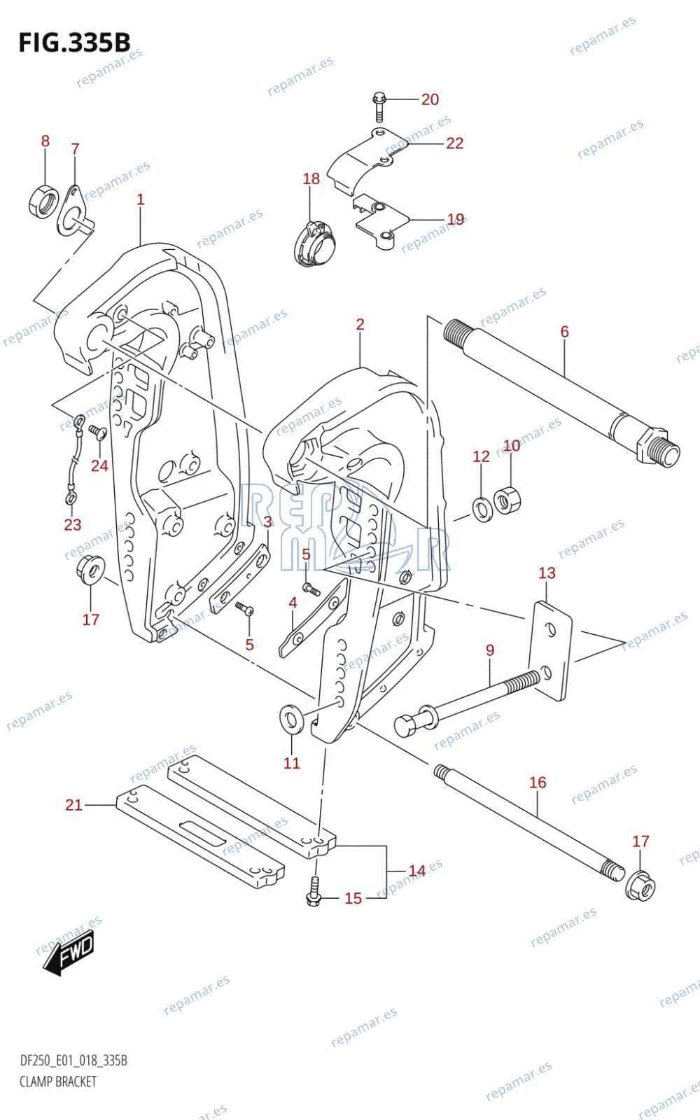 335B - CLAMP BRACKET (X-TRANSOM,XX-TRANSOM)