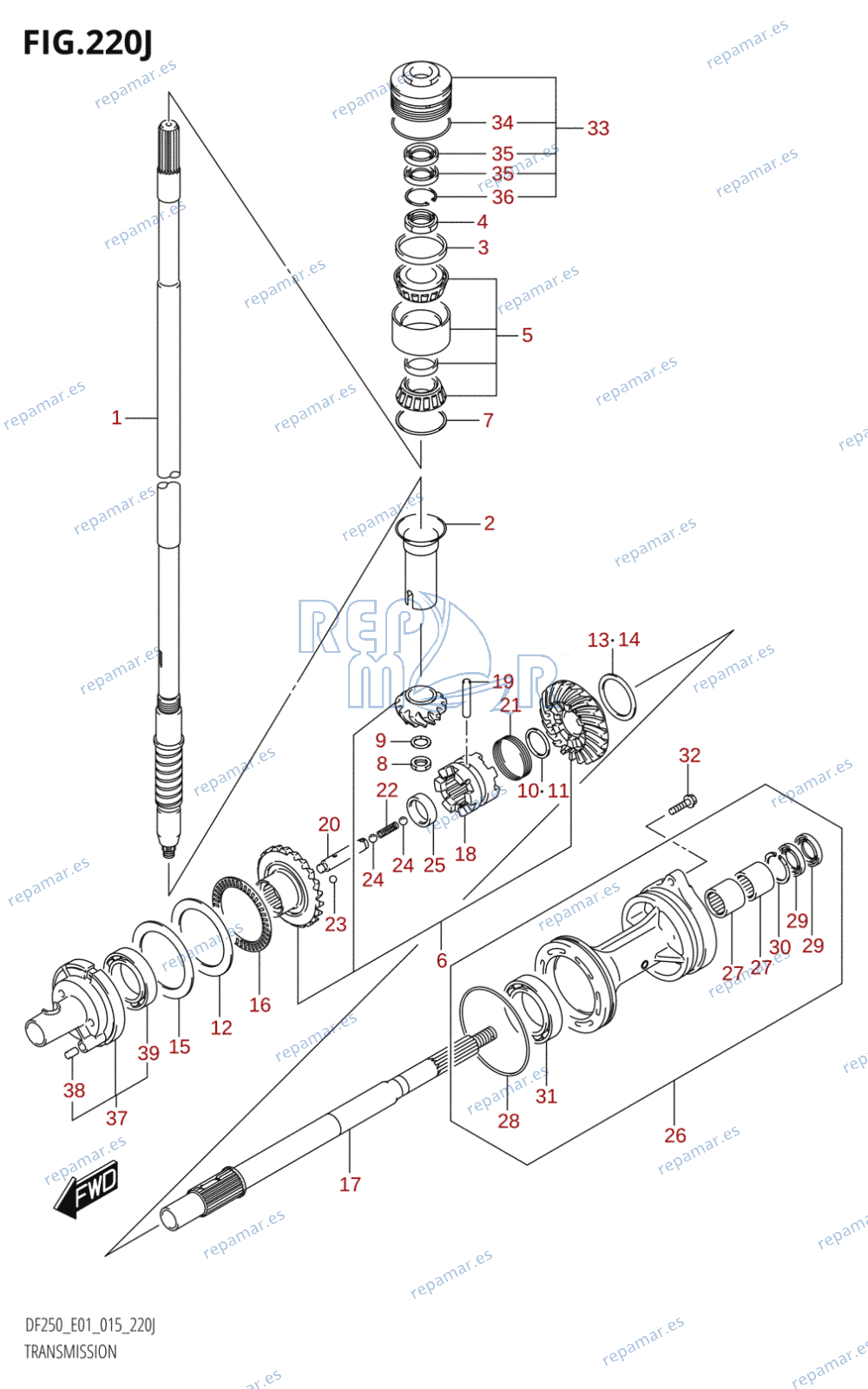 220J - TRANSMISSION (DF250T:E01)