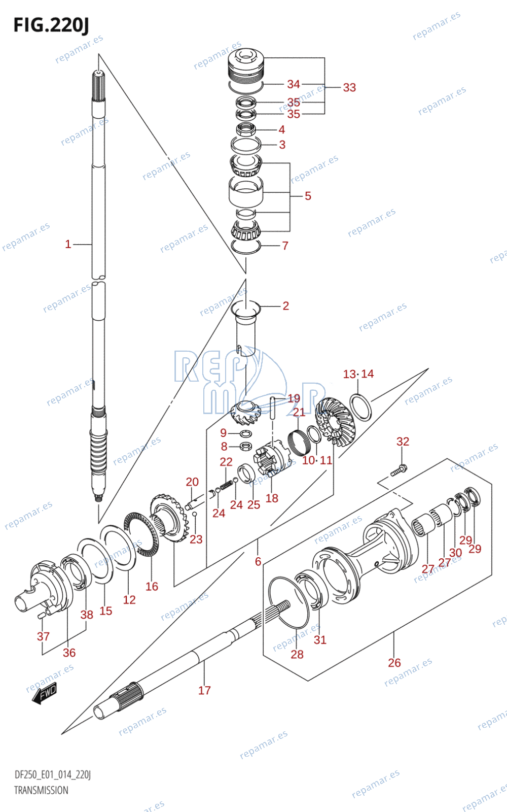 220J - TRANSMISSION (DF250T:E01)