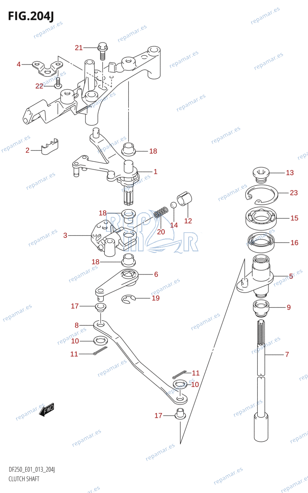 204J - CLUTCH SHAFT (DF250T:E01)