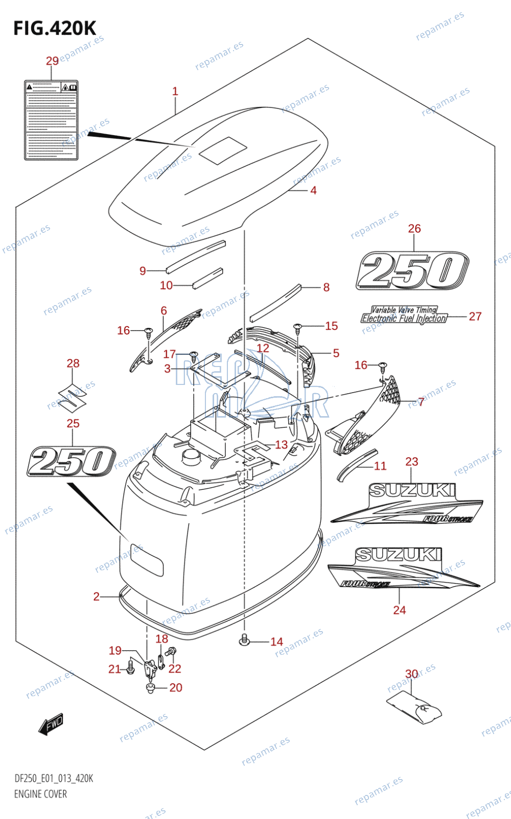 420K - ENGINE COVER (DF250T:E40)