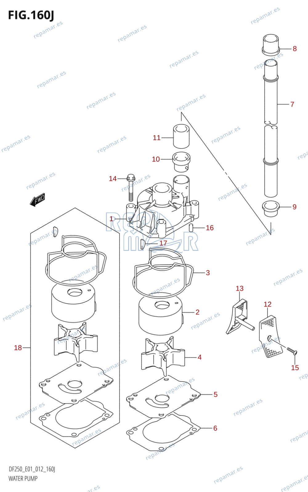 160J - WATER PUMP (DF250T:E01)