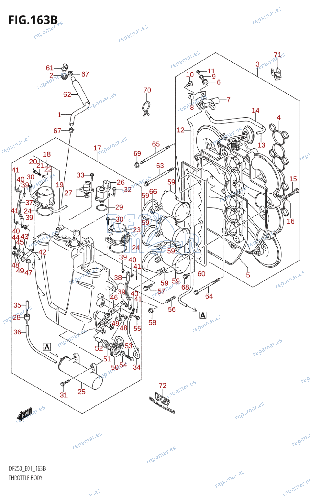 163B - THROTTLE BODY (DF225T,DF225WT,DF225Z,DF225WZ,DF250T,DF250Z)