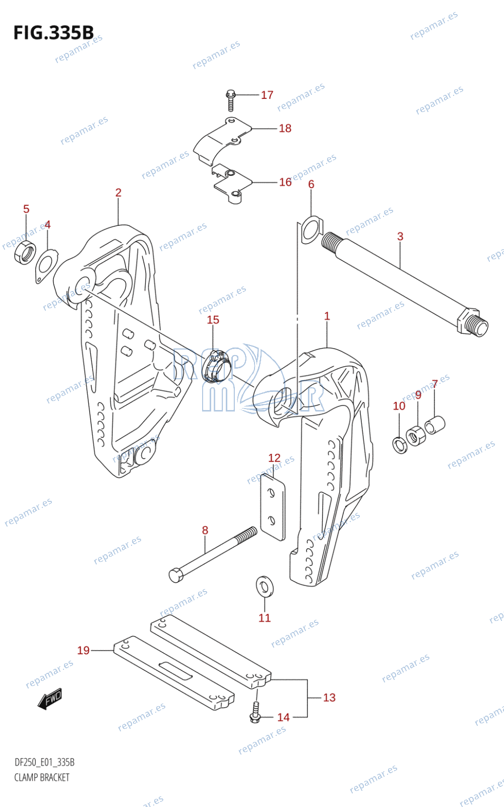 335B - CLAMP BRACKET (L-TRANSOM)