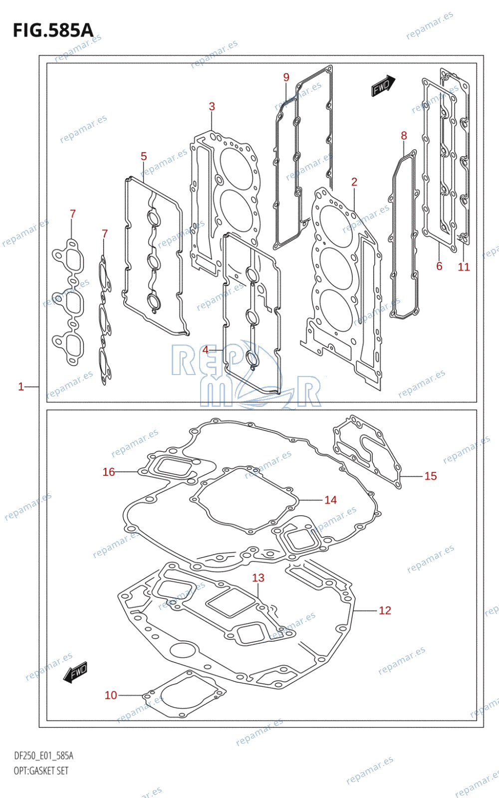 585A - OPT:GASKET SET