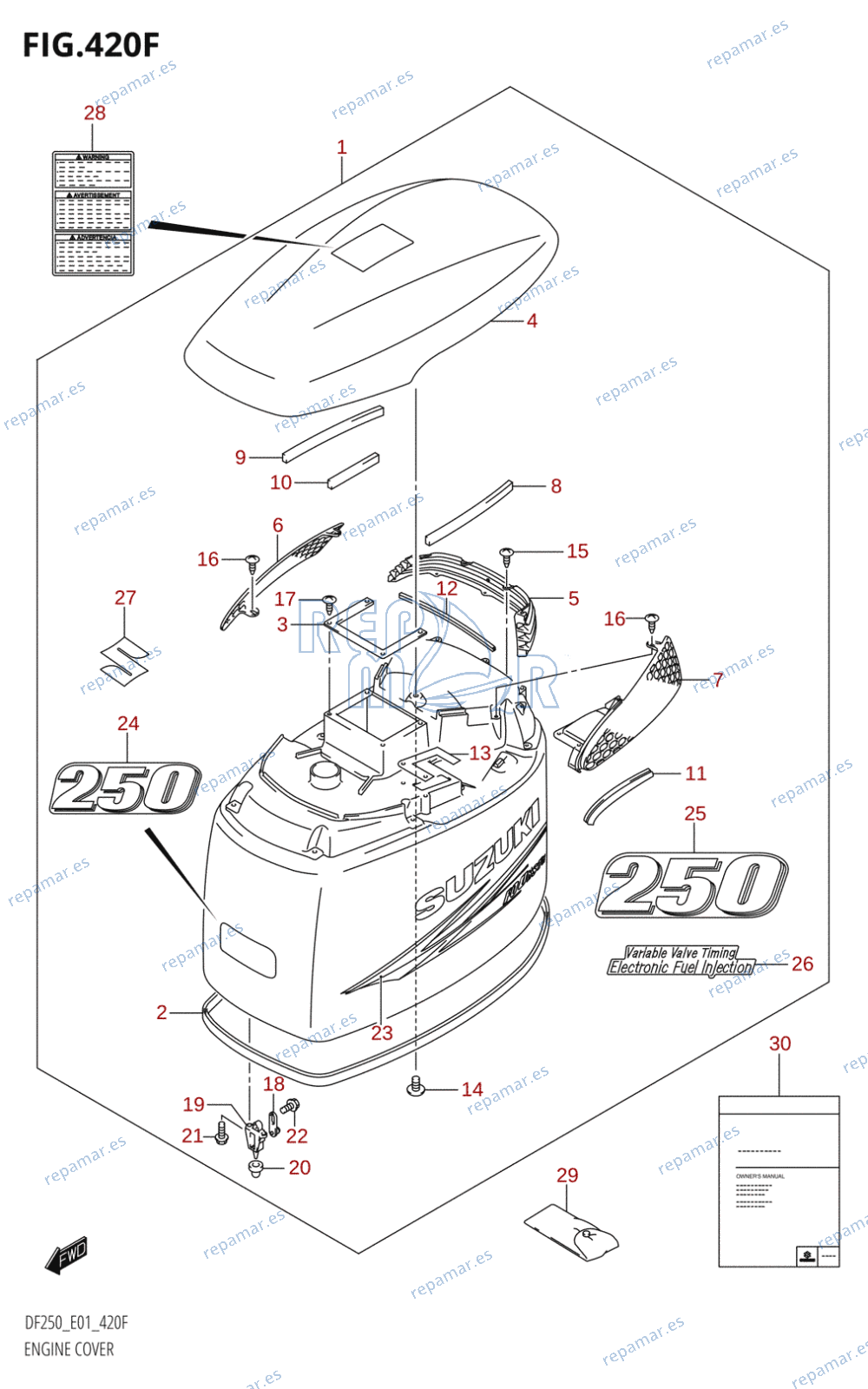 420F - ENGINE COVER ((DF250T,DF250Z):(K10,011))