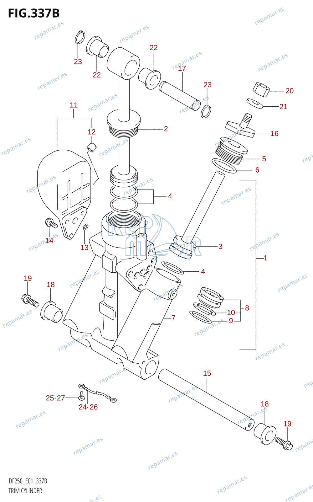 337B - TRIM CYLINDER (L-TRANSOM)