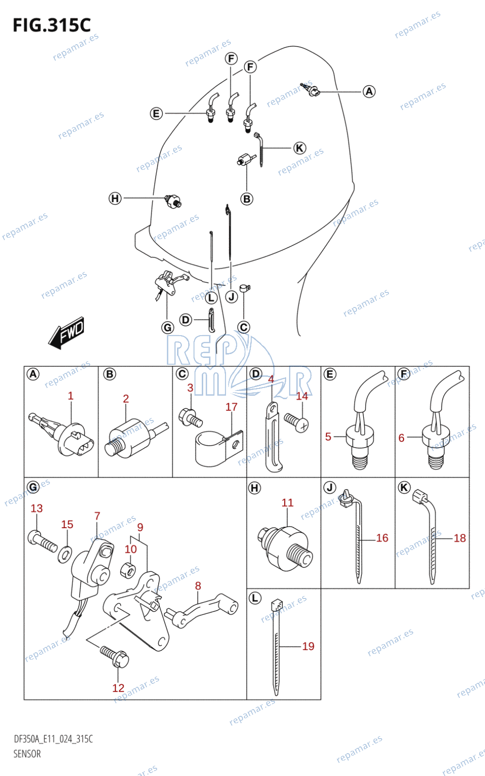 315C - SENSOR (DF350A,DF325A,DF300B)