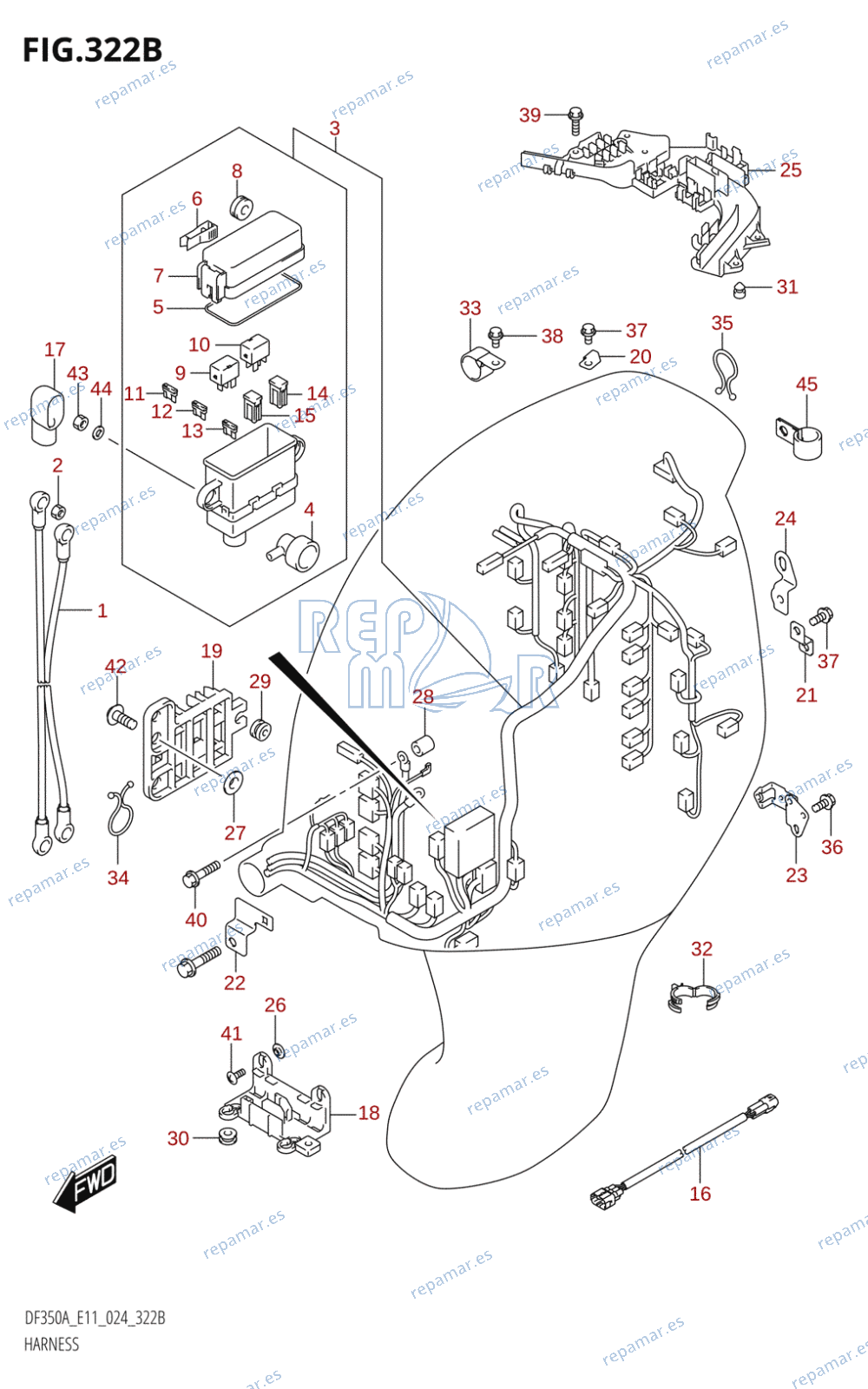 322B - HARNESS (DF350AMD,DF300BMD)