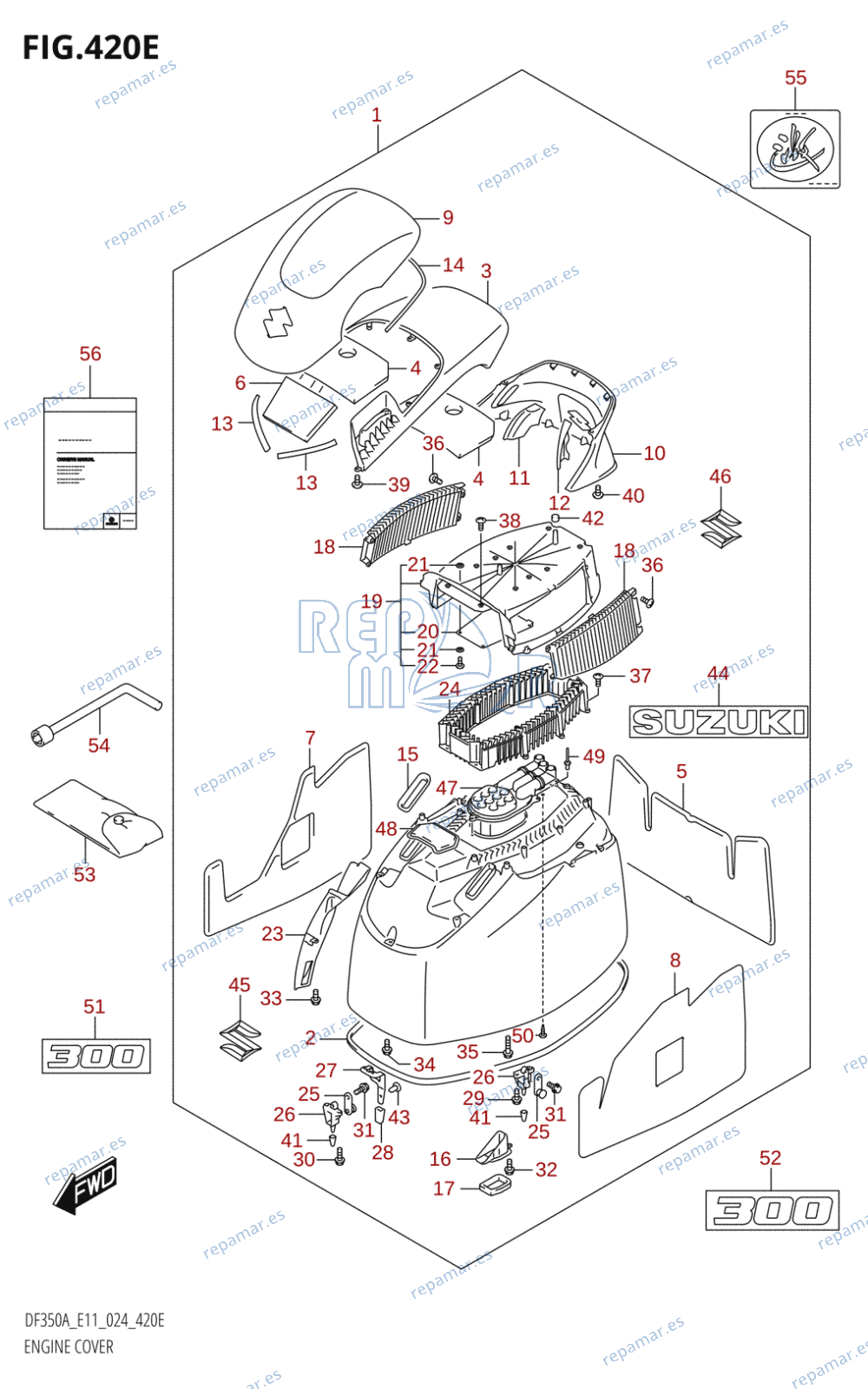 420E - ENGINE COVER (DF300B,DF300BMD)