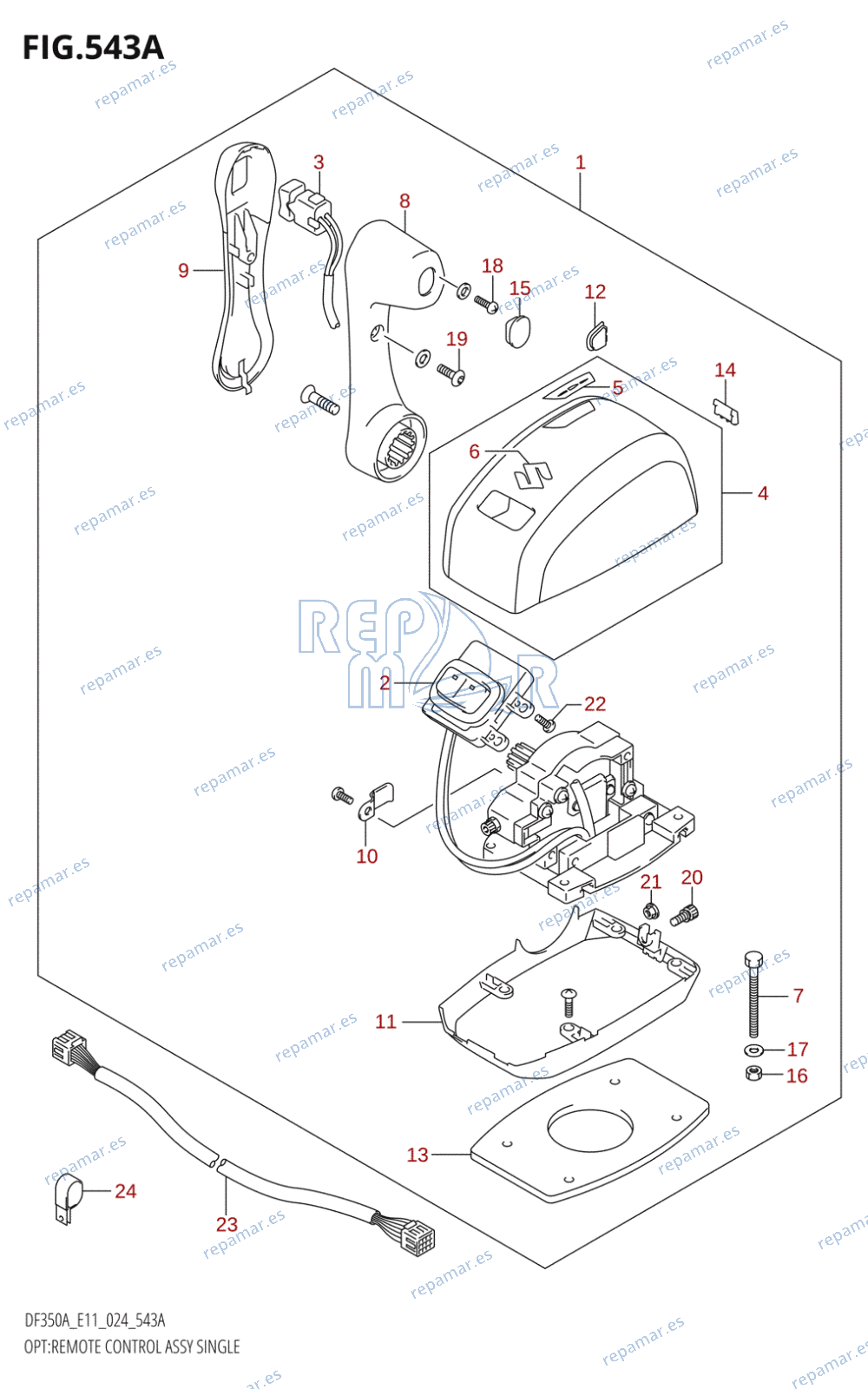 543A - OPT:REMOTE CONTROL ASSY SINGLE