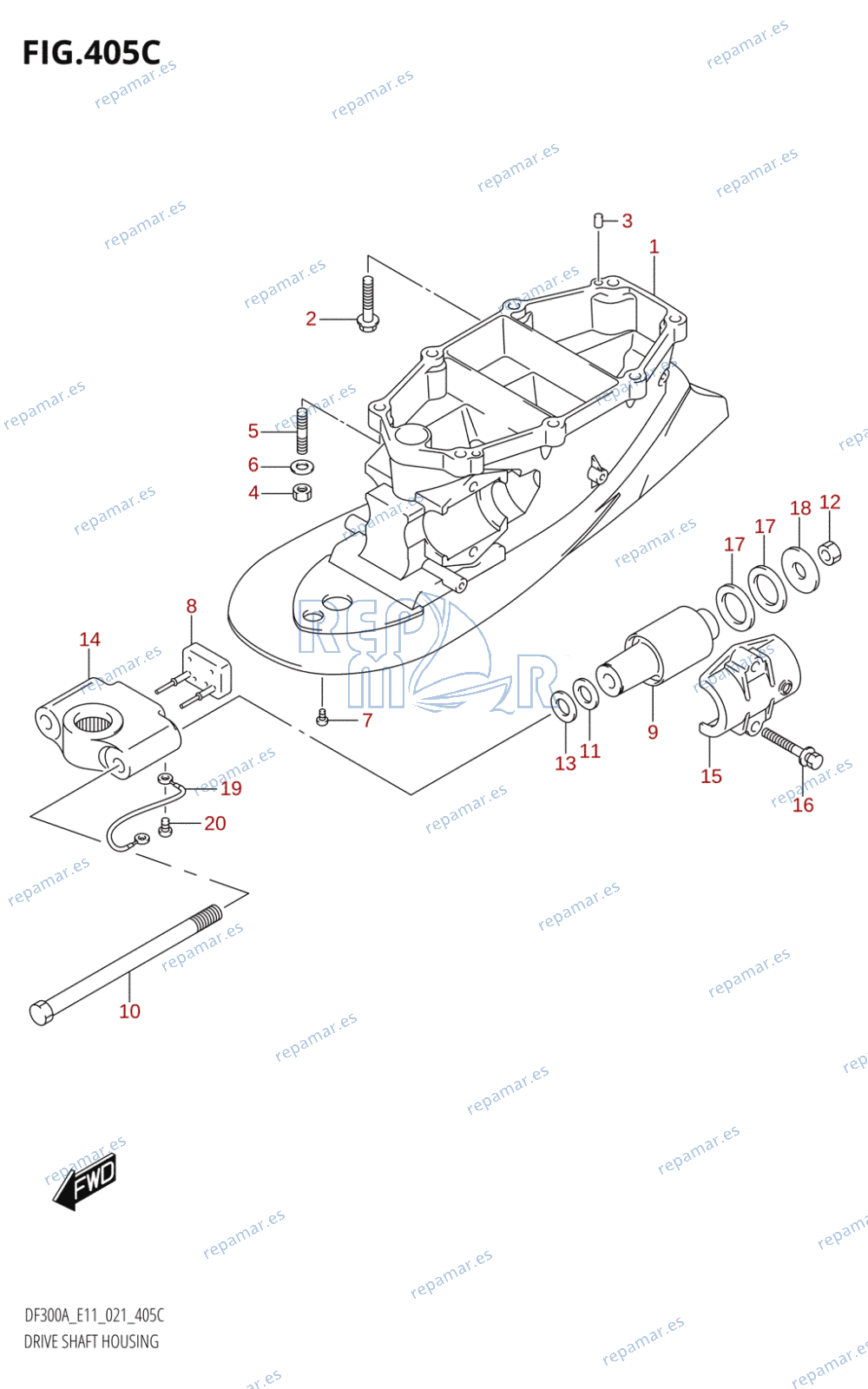 405C - DRIVE SHAFT HOUSING (L-TRANSOM)