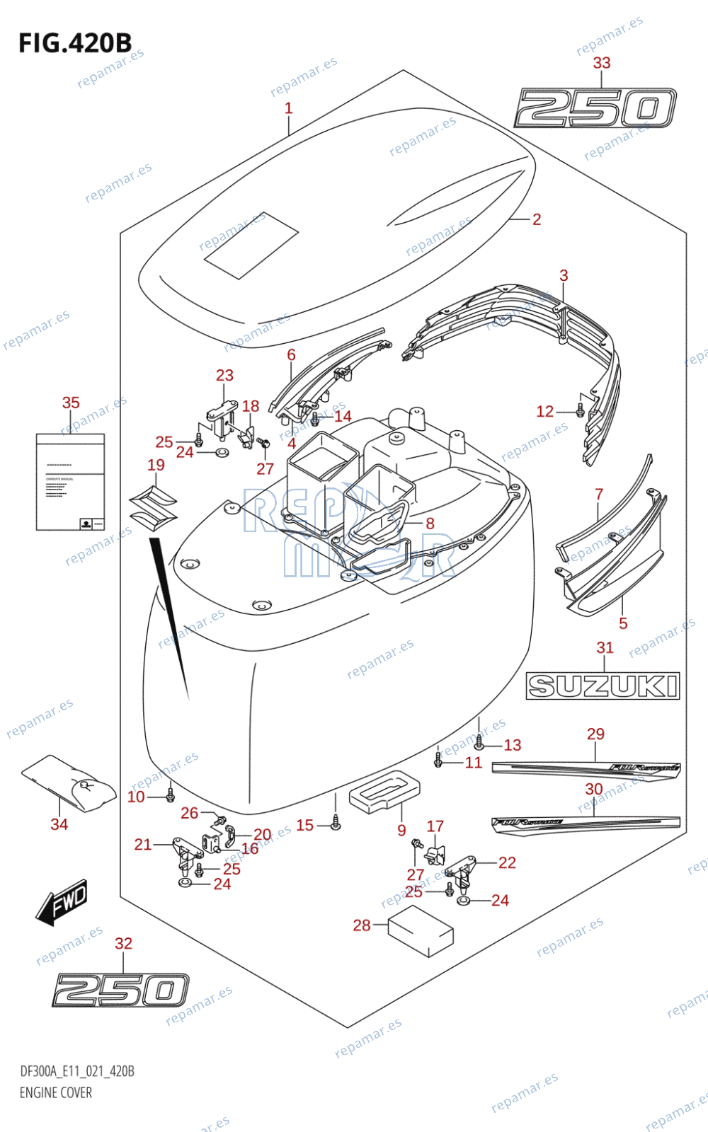 420B - ENGINE COVER (020:DF250A)