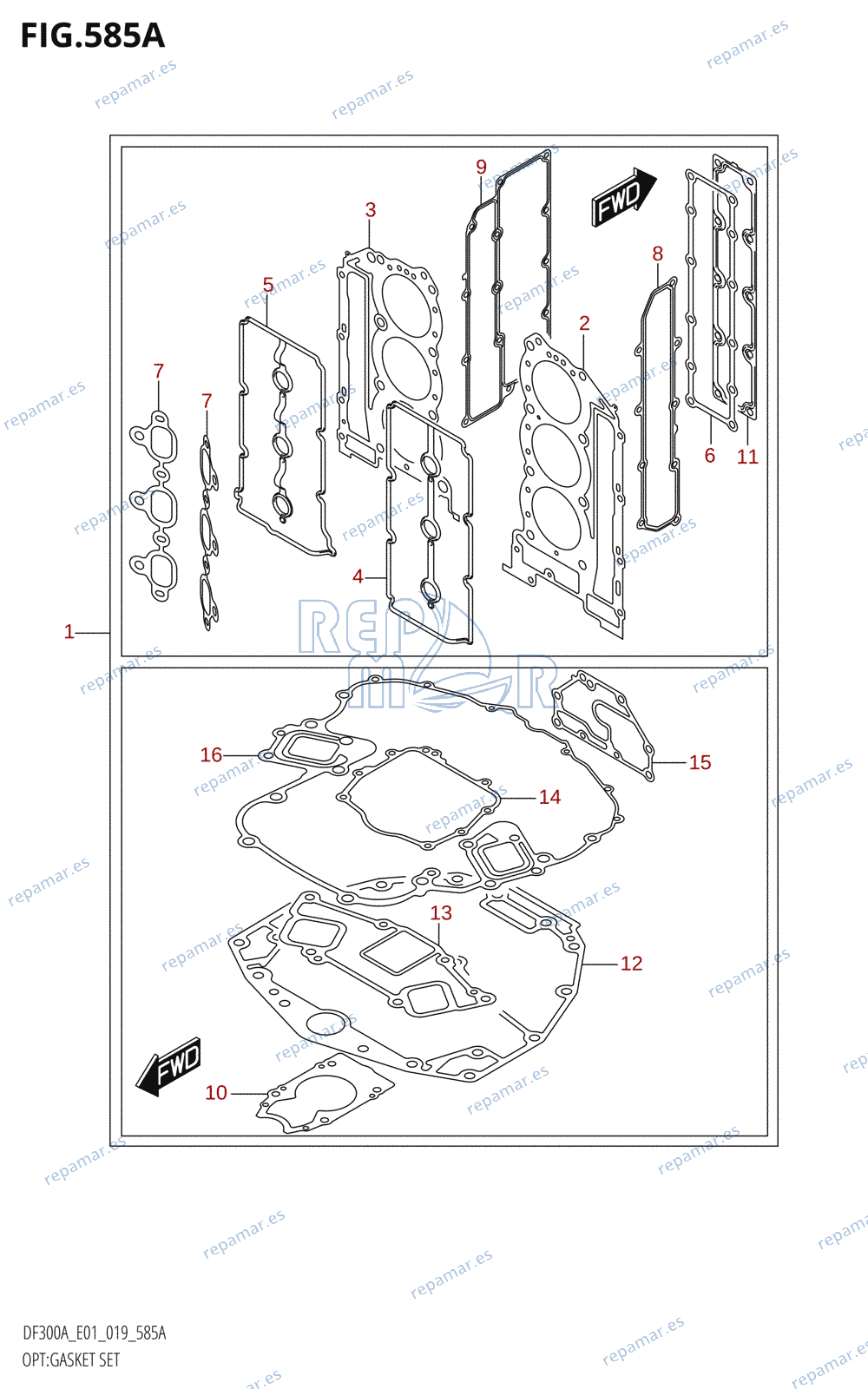 585A - OPT:GASKET SET