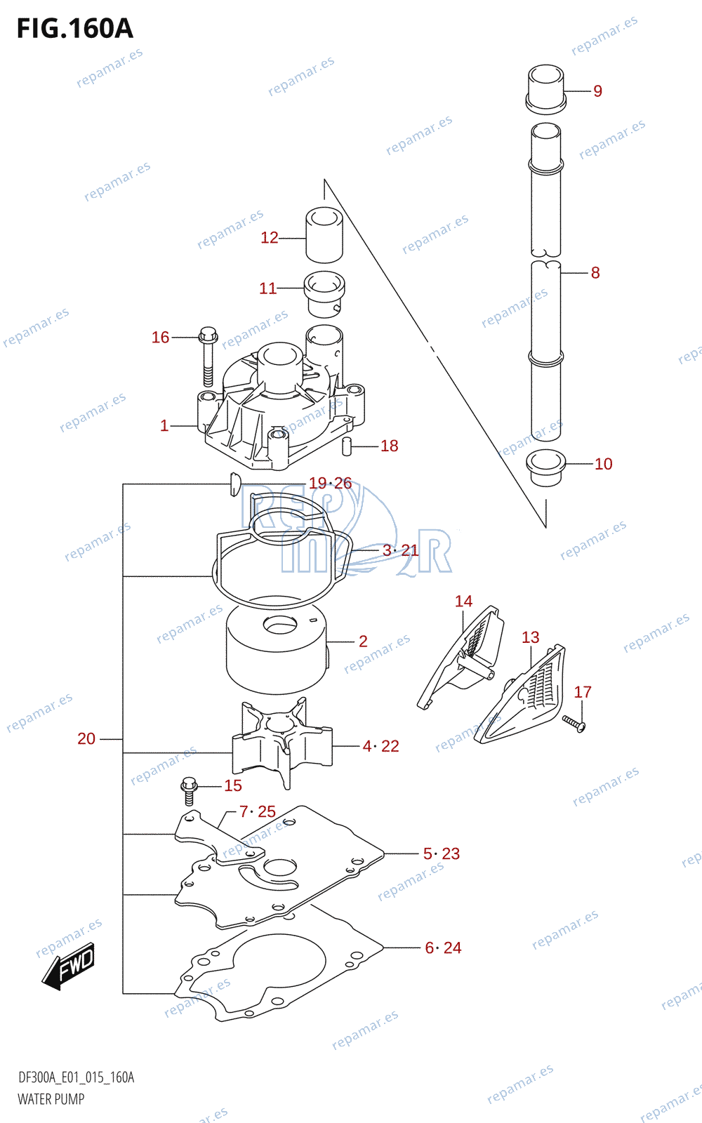 160A - WATER PUMP (DF300A:E01)