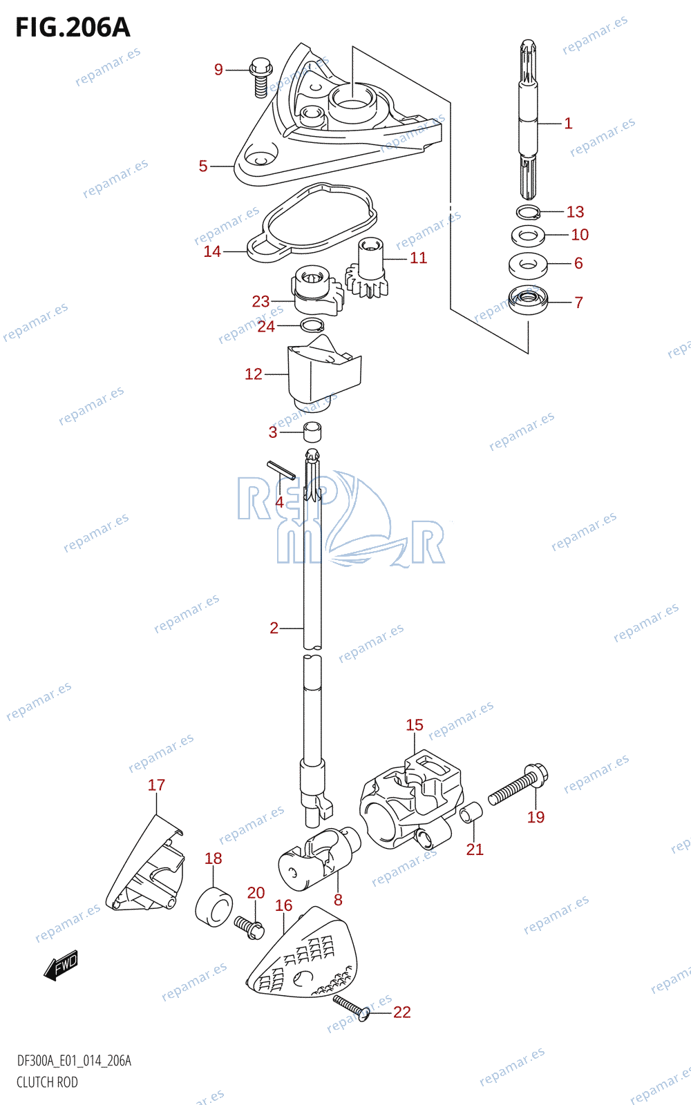 206A - CLUTCH ROD