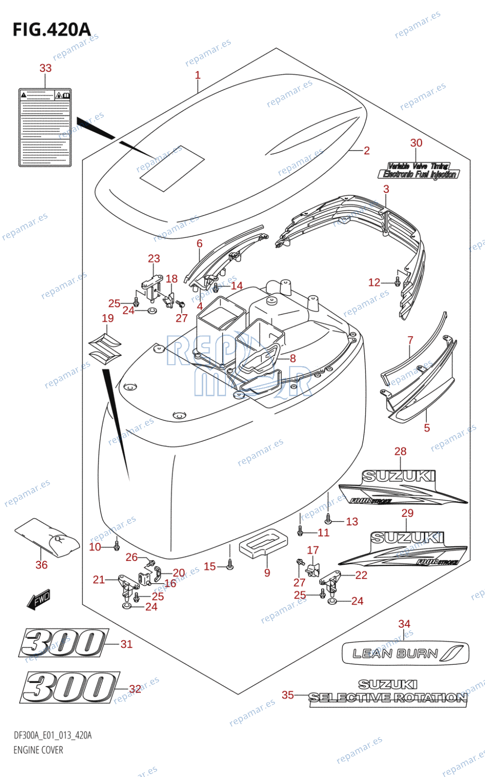 420A - ENGINE COVER (DF300A:E01)