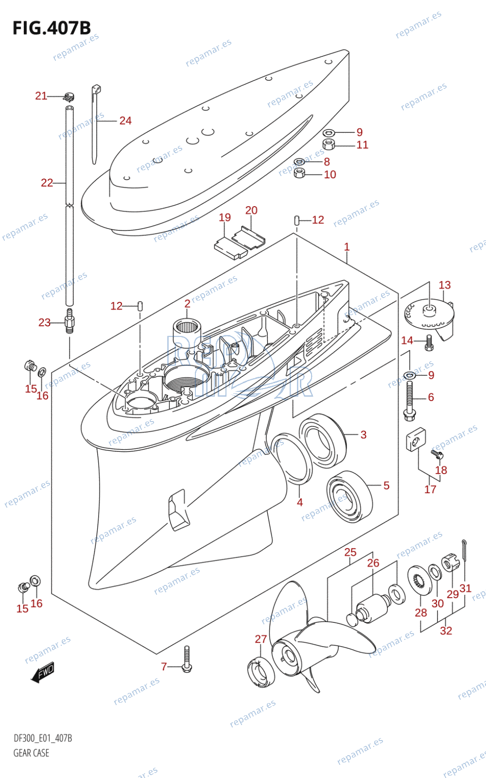 407B - GEAR CASE (DF300Z)