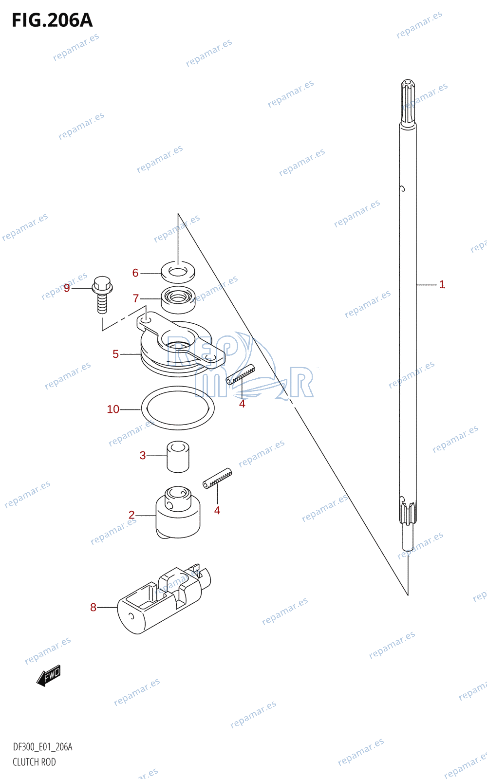 206A - CLUTCH ROD (DF300T)