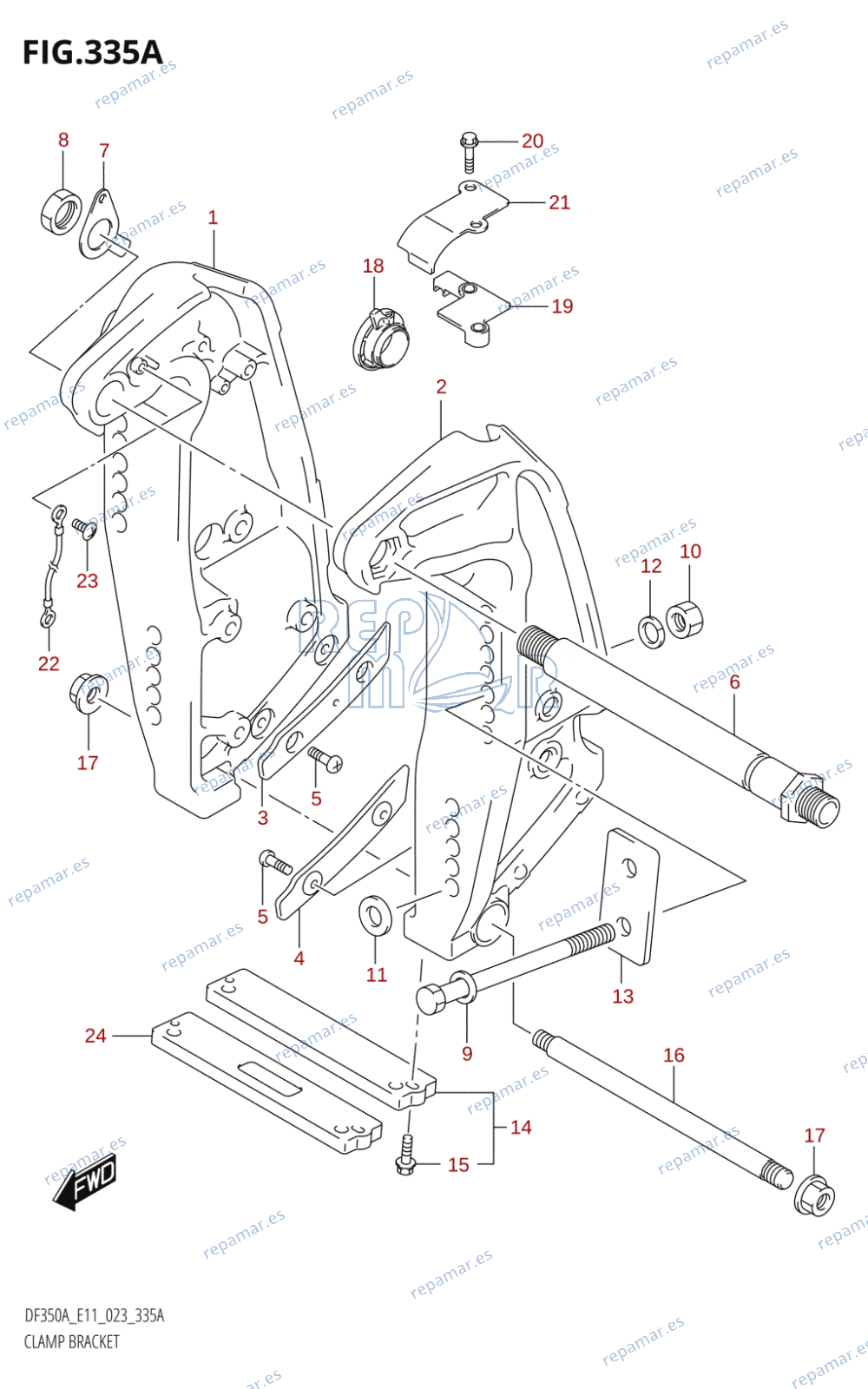 335A - CLAMP BRACKET (DF350A,DF325A,DF300B)