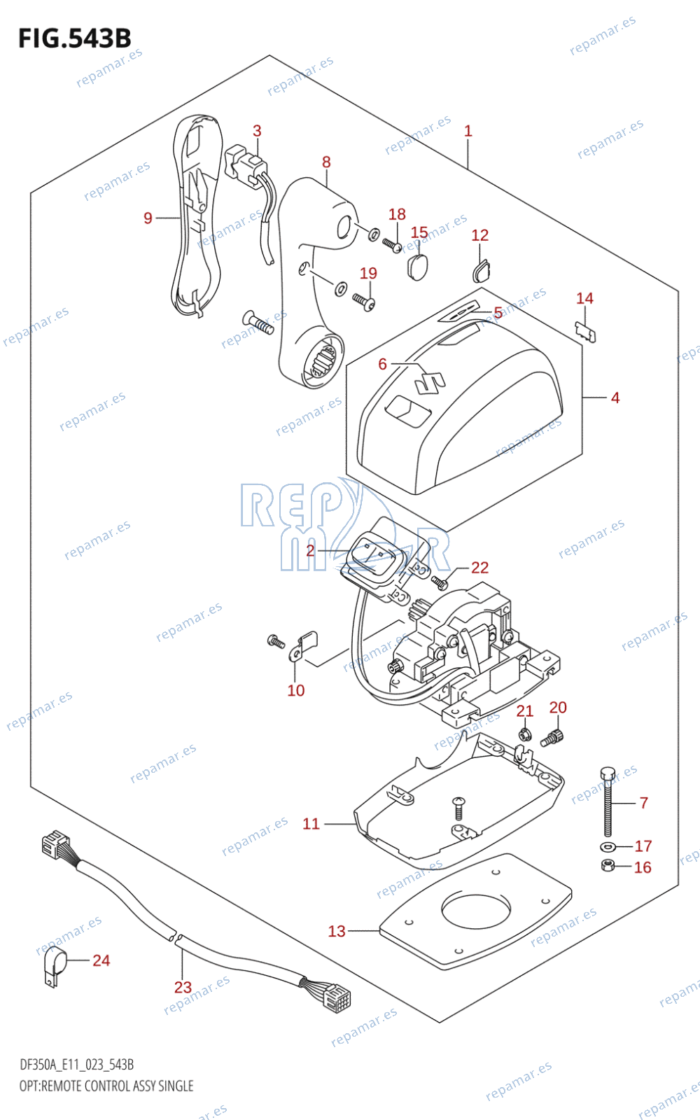 543B - OPT:REMOTE CONTROL ASSY SINGLE (022,023)