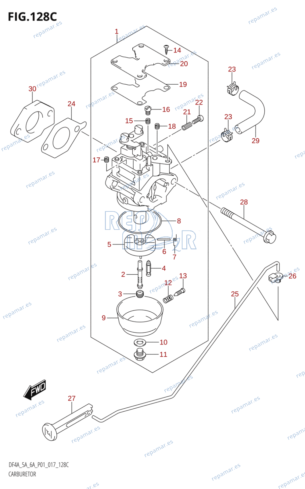 128C - CARBURETOR (DF6A:P01)