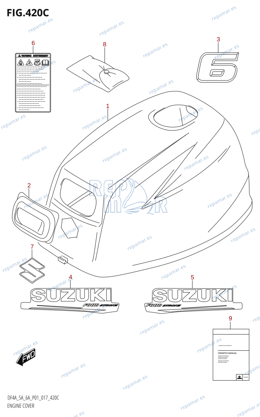 420C - ENGINE COVER (DF6A:P01)