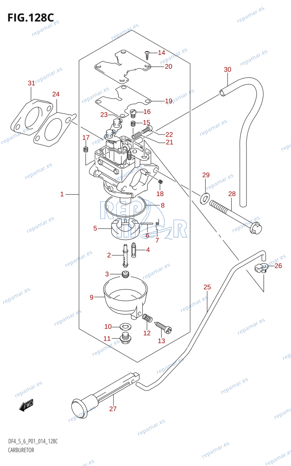 128C - CARBURETOR (DF6:P01)