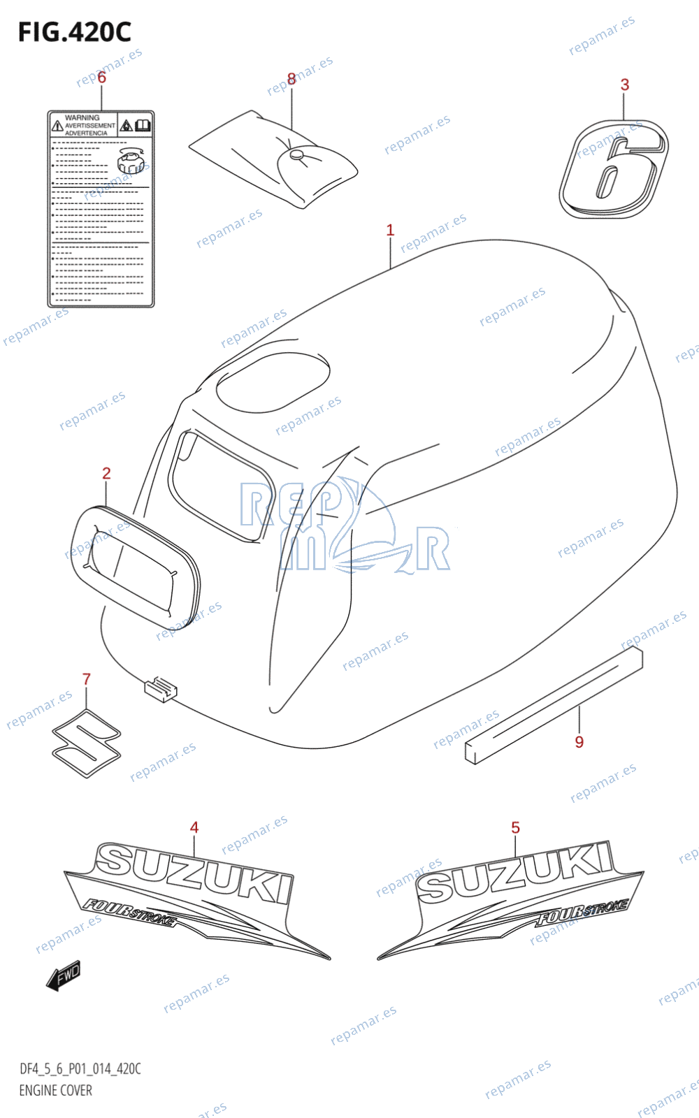 420C - ENGINE COVER (DF6:P01)