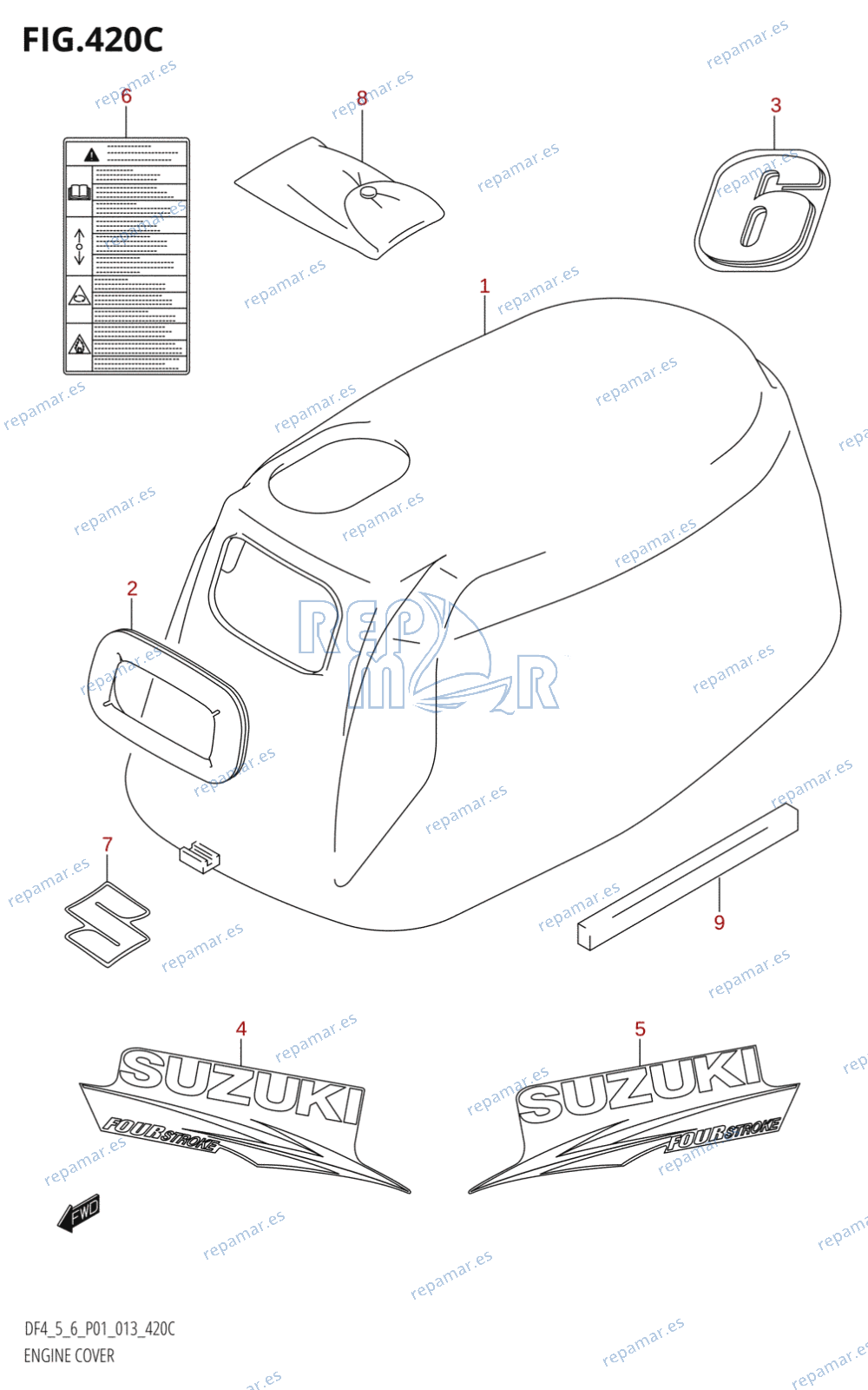 420C - ENGINE COVER (DF6:P01)