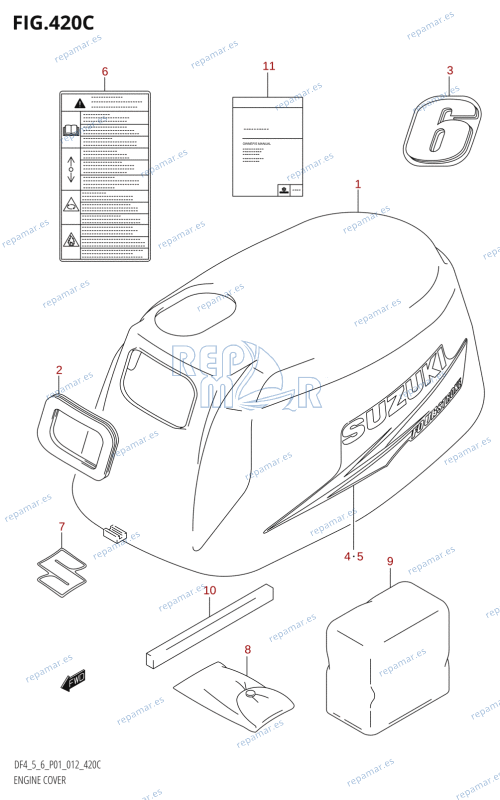 420C - ENGINE COVER (DF6:P01)