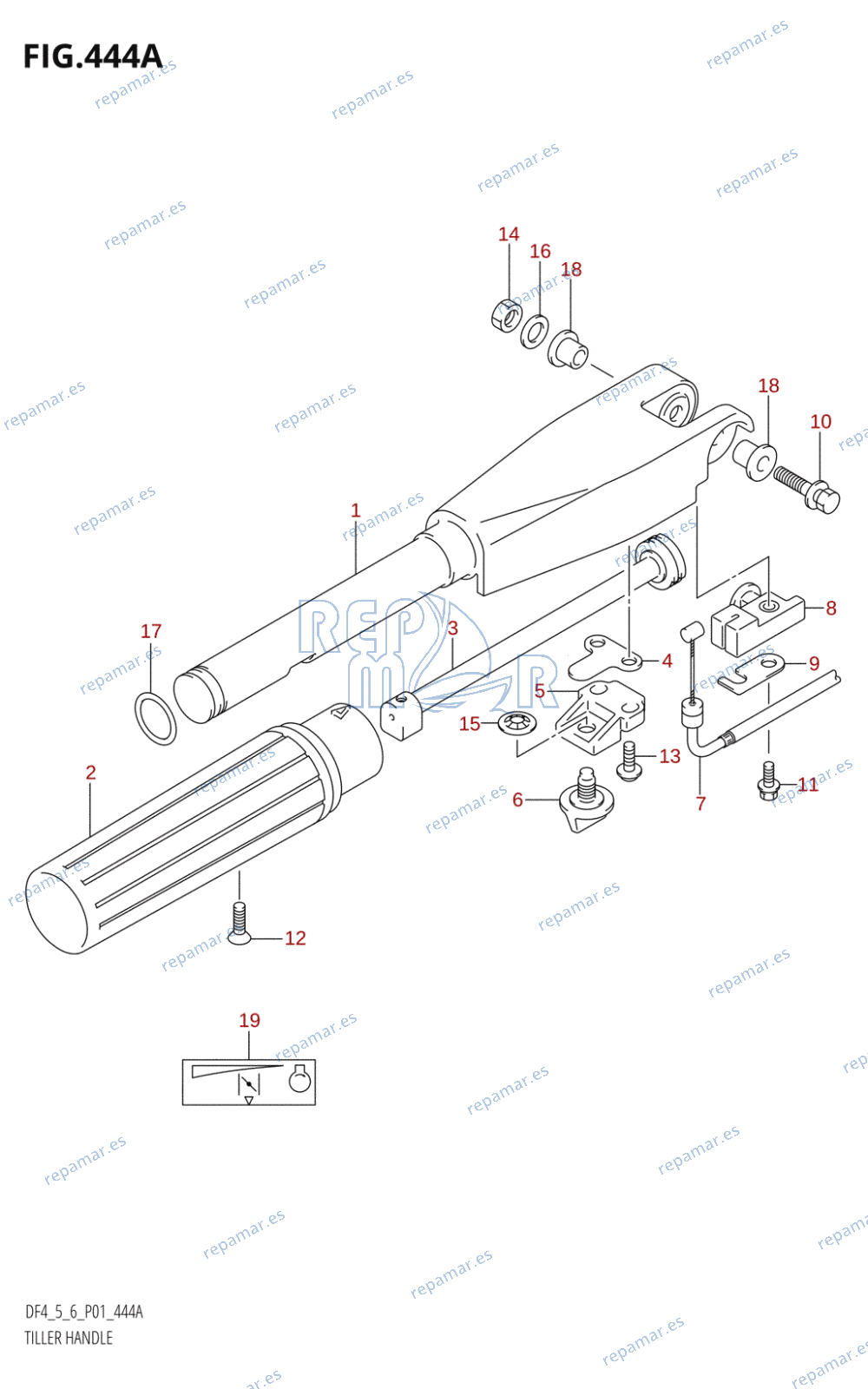 444A - TILLER HANDLE