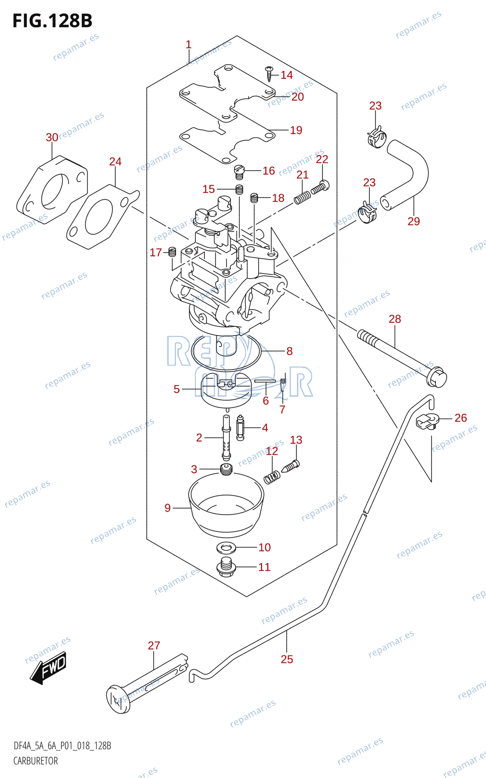 128B - CARBURETOR (DF5A)