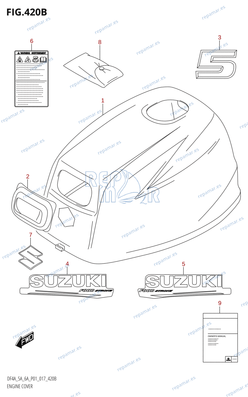 420B - ENGINE COVER (DF5A:P01)